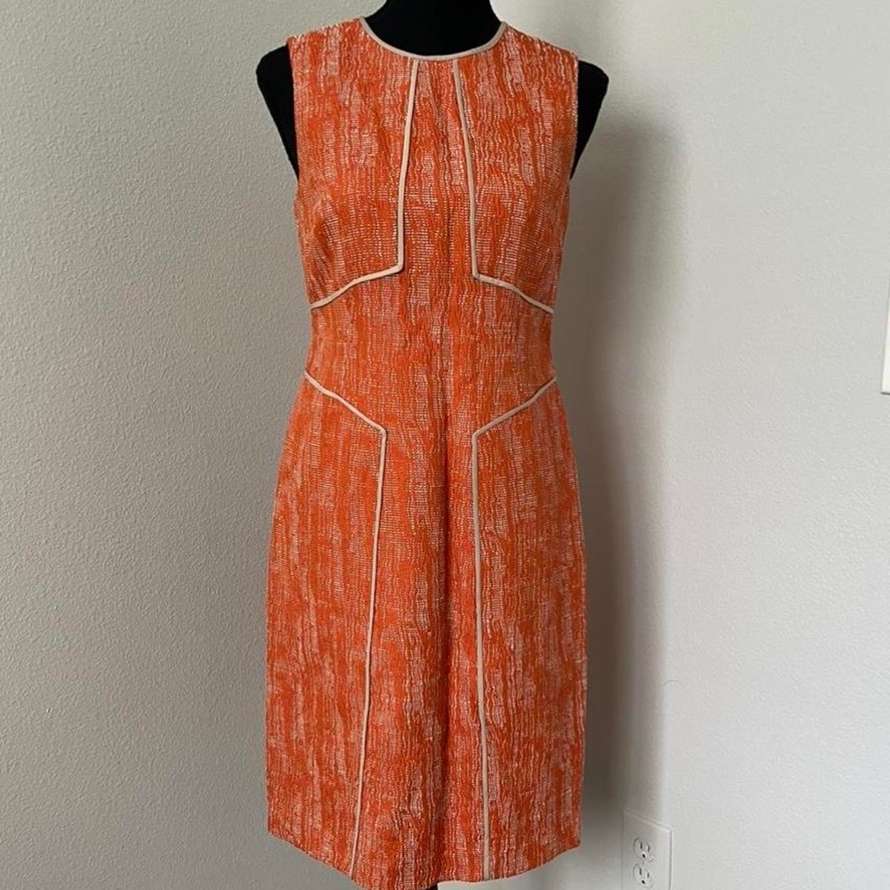 EUC Anne Klein Paprika Orange Tweed Dress